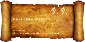 Vanicsek Viktor névjegykártya