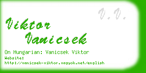 viktor vanicsek business card
